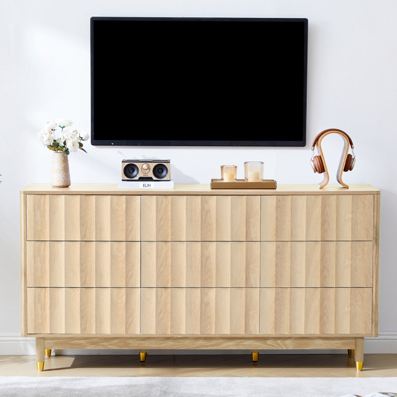 Fluted 9-Drawer Dresser (60.3" W), Yellow