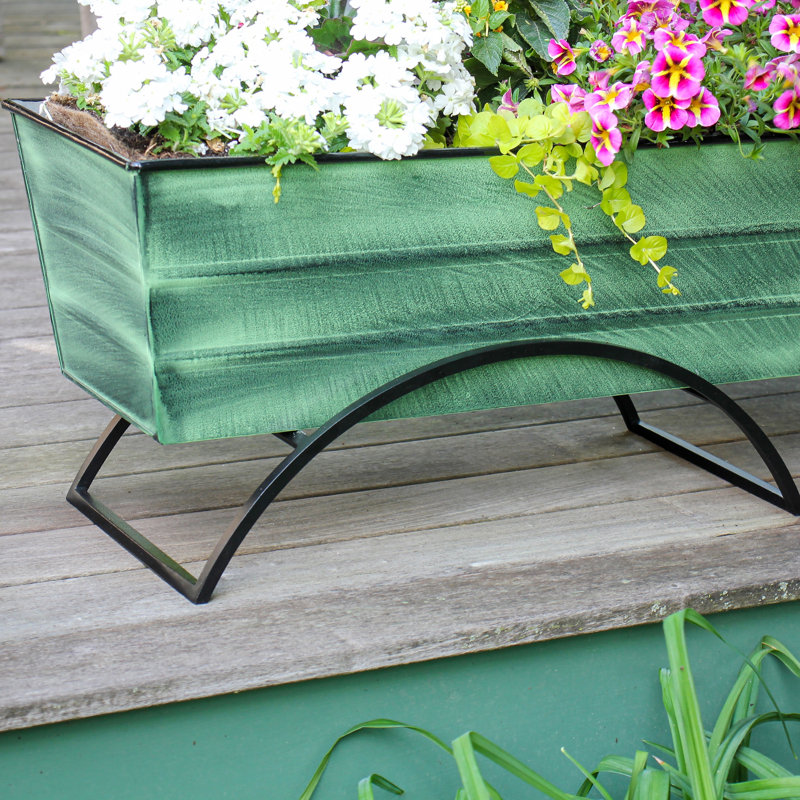Medium Green Steel Planter Box with Stand