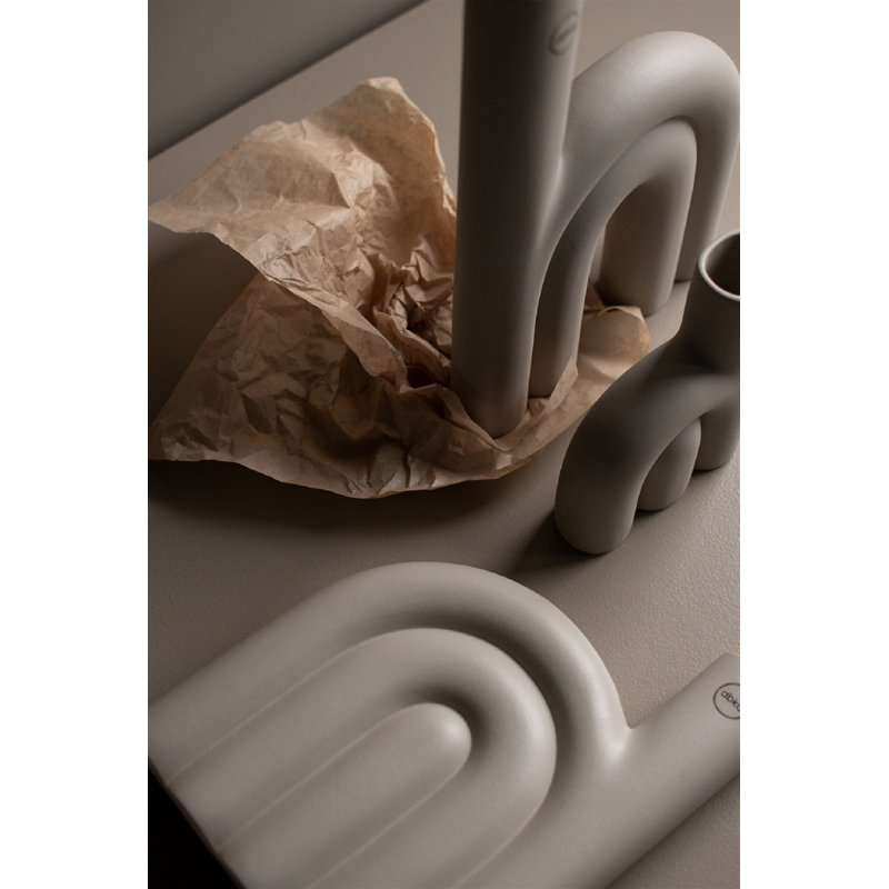 Vase de table en céramique Liviana, H 5,9 po x l 4,75 po x P 2 po, Blanc