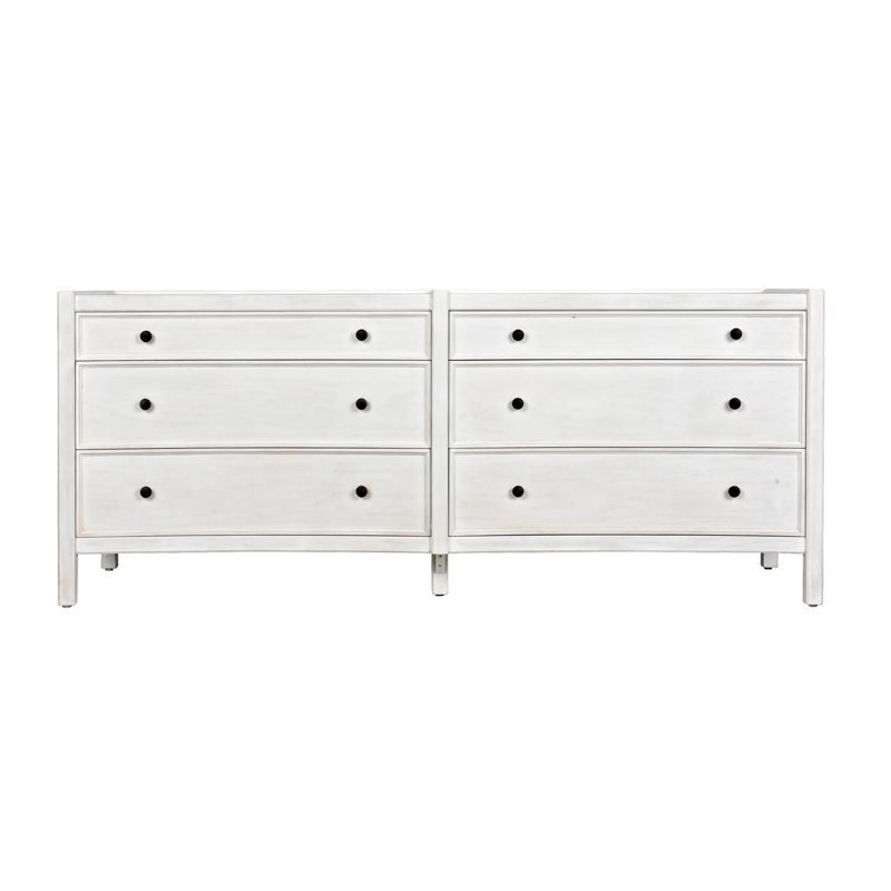 Commode 6 tiroirs White Hampton