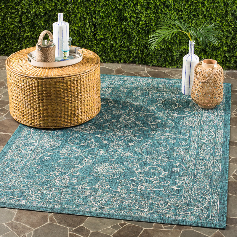 Cherene Performance Floral Indoor/Outdoor Area Rug, Rectangle 5'3" x 7'7"