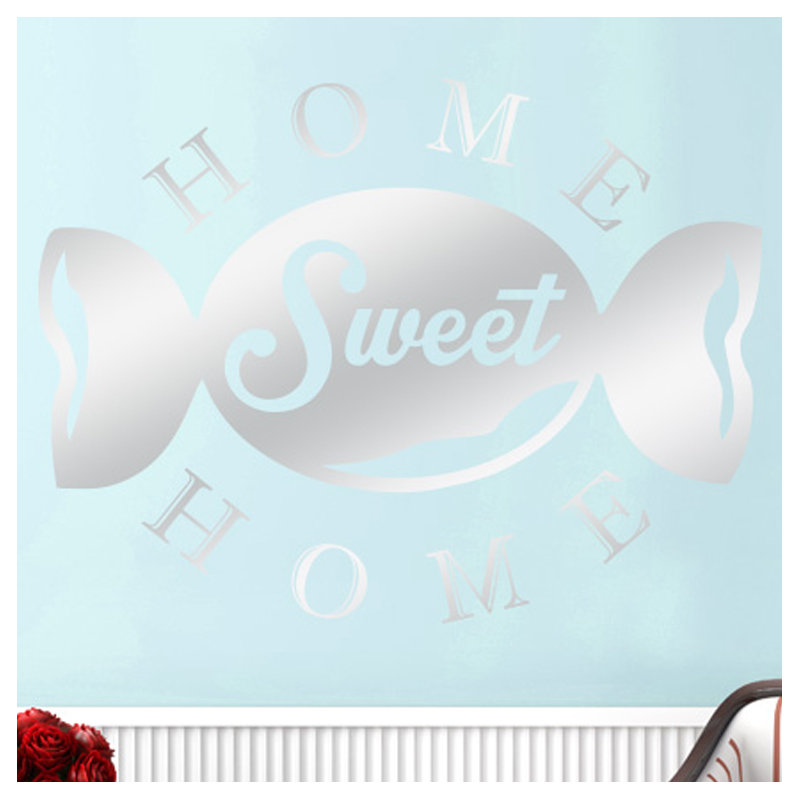 Non-Wall Damaging Wall Decal, Large, Shiny Silver