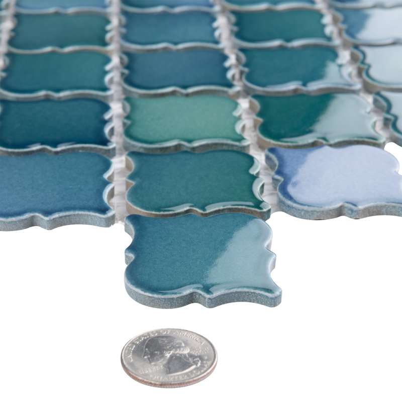 Hudson Tangier 2" x 2" Porcelain Mosaic Wall & Floor Tile, Aquamarine