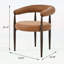 Lot de 2 chaises de salle à manger vintage à dossier incurvé, revêtues de cuir PU, avec structure en fer et design ergonomique pour un confort optimal dans la cuisine et la salle à manger.