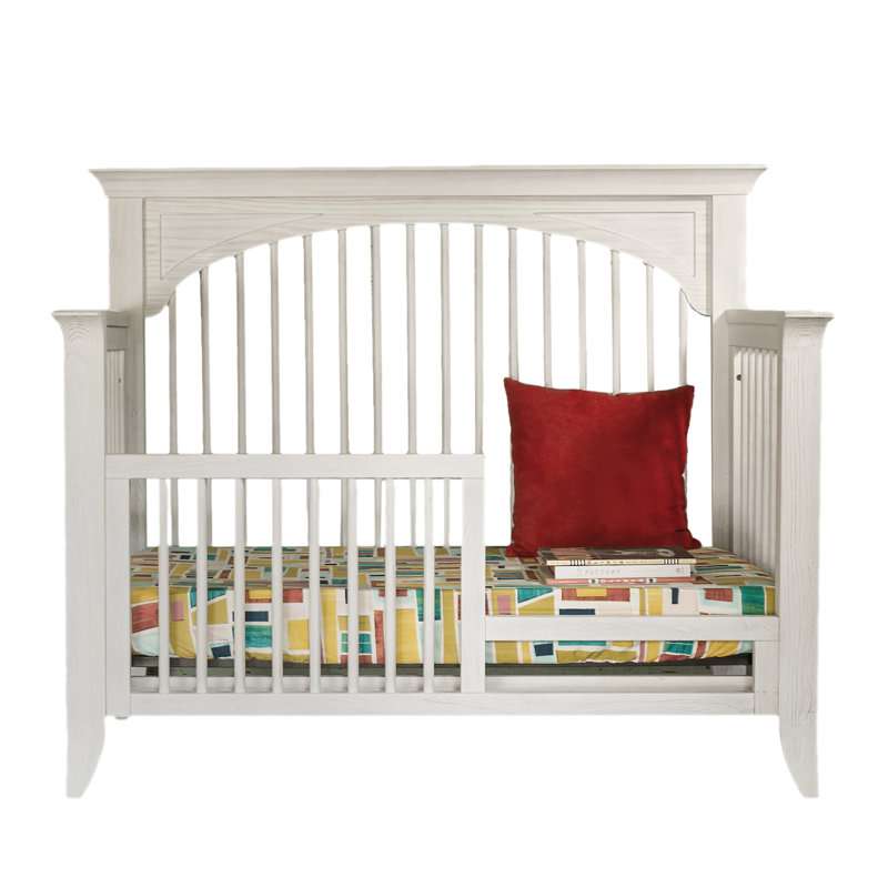 Milk Street Emerson Curve Convertible Crib Toddler Bed Rail, White