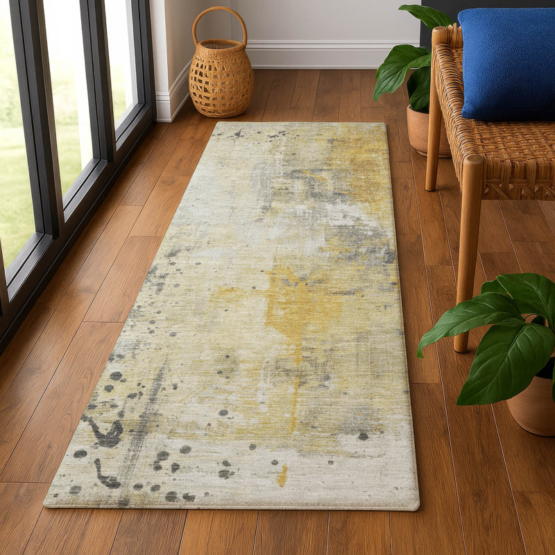 Premium Machine Washable Giacchetto AMF1840 Abstract Rug, Runner 2'3" x 7'6"