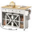 Îlot de cuisine 55 po avec rangement, portes de grange et abattant, chariot roulant avec station de charge-91067037