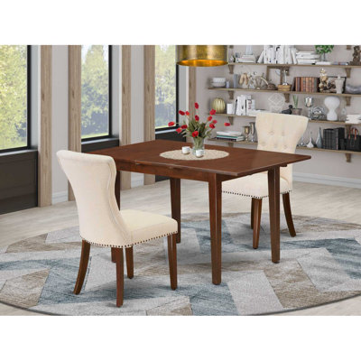 Rectangular Solid Wood Top With Butterfly Leaf Dining Table Set