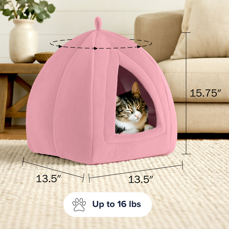 Maison pour chat - Lit d'intérieur avec coussin en mousse amovible - Tente pour animal de compagnie pour chiots, lapins, cochons d'Inde, hérissons et autres petits animaux par PETMAKER (rose)