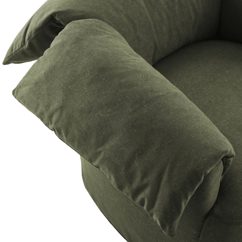 Fauteuil surdimensionné en tissu Lark, Tissu sauge