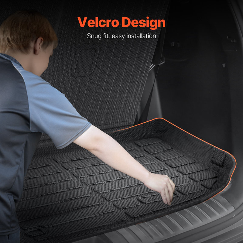 Cargo Mats Compatible With Hyundai Palisade 2020-2024, Custom Fit TPE Cargo Liner Set For Suvs, Trunk And Rear Back Seat Protector Replacement, Black, Trunk Mat And Backrest Mats