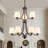 9-Light Steel Dimmable Tiered Chandelier