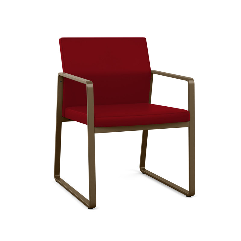Chaise d'invité Gansett, Bronze, Vinyle Patriot Plus Bordeaux