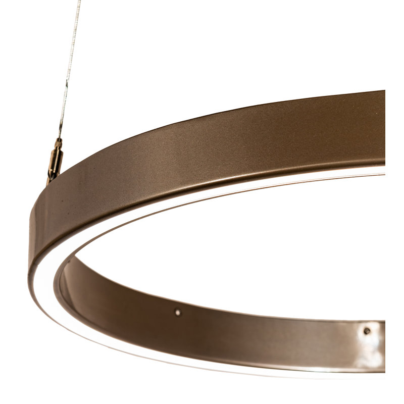 Anillo Halo Matte Black and Bronze LED Pendant Light