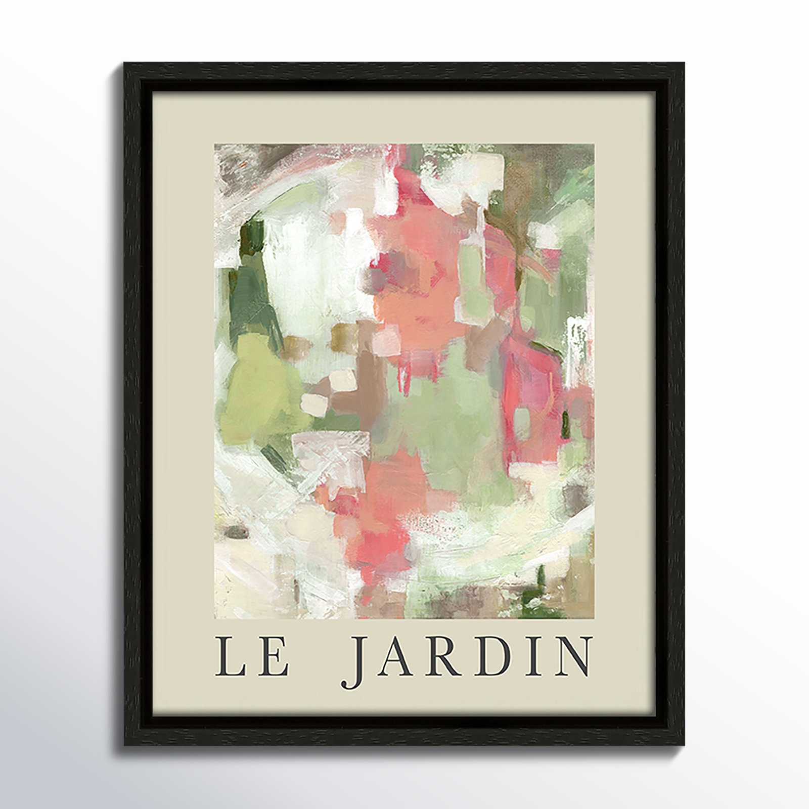 Botanical Poster Collection "Le Jardin" Print by Carol Robinson, Espresso Floater Frame, No, 11.5" H x 9.5" W x 2" D