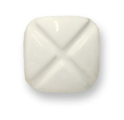 (Paquet de 5) Bouton carré quadrant 1-7 / 16 po blanc avec chrome