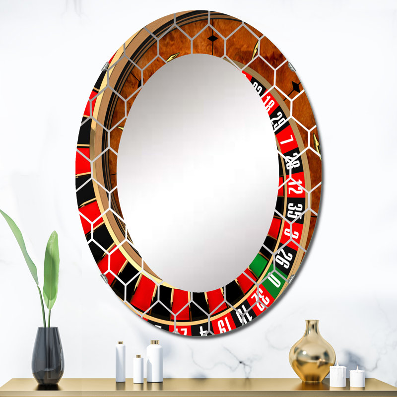 Spiral Roulette - Miroir mural moderne, 36 po x 24 po