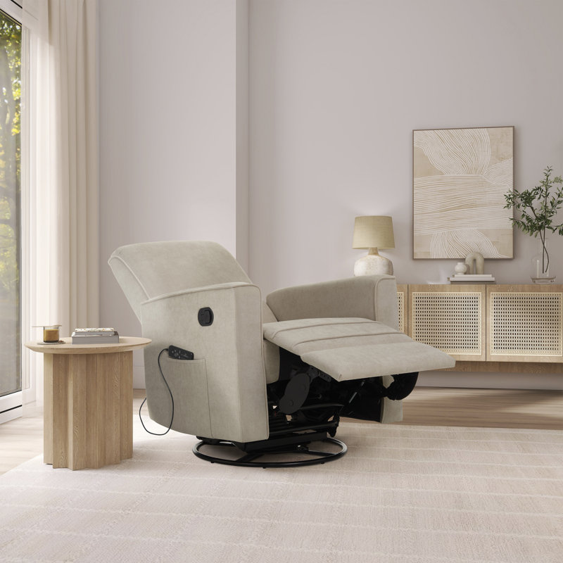 Evolur Raleigh Glider With Back Massager |Recliner| Rocker, Tan