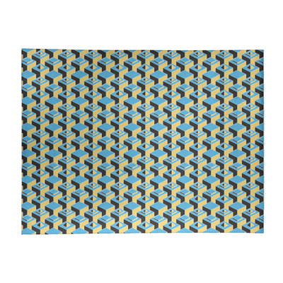 Tapis ivoire/bleu/noir dark skyscrapers