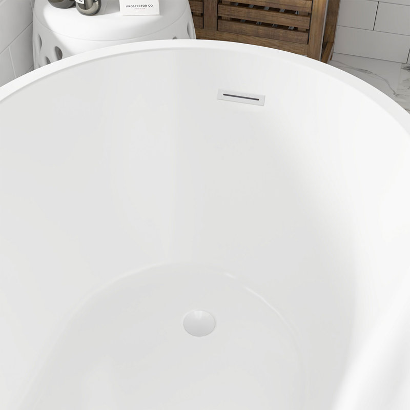 Cora 67" x 32" Freestanding Acrylic Bathtub, Pure White