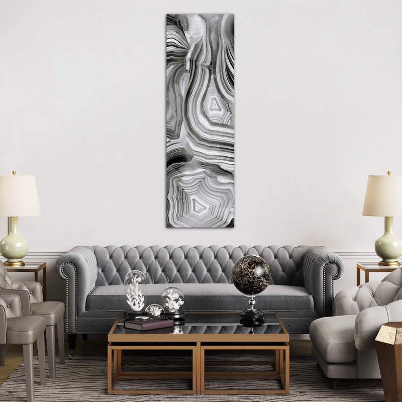 Agate Panel Iii by Danielle Carson - Panoramic Painting on Canvas, 30.48 cm H x 91.44 cm W x 1.91 cm D, No Frame