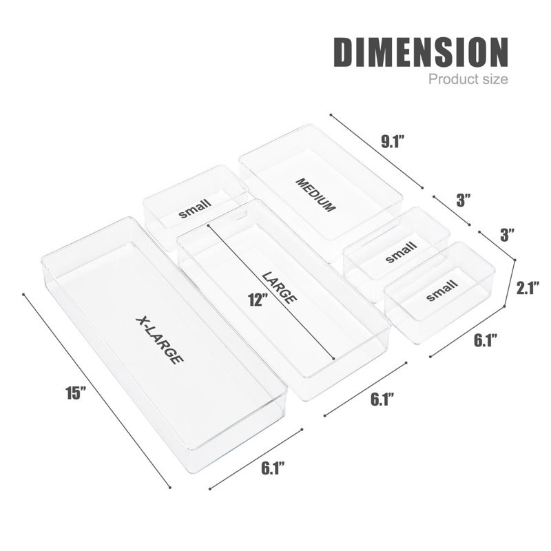 Sorbus Bathroom Vanity Drawer Organizer Set - 6-Piece