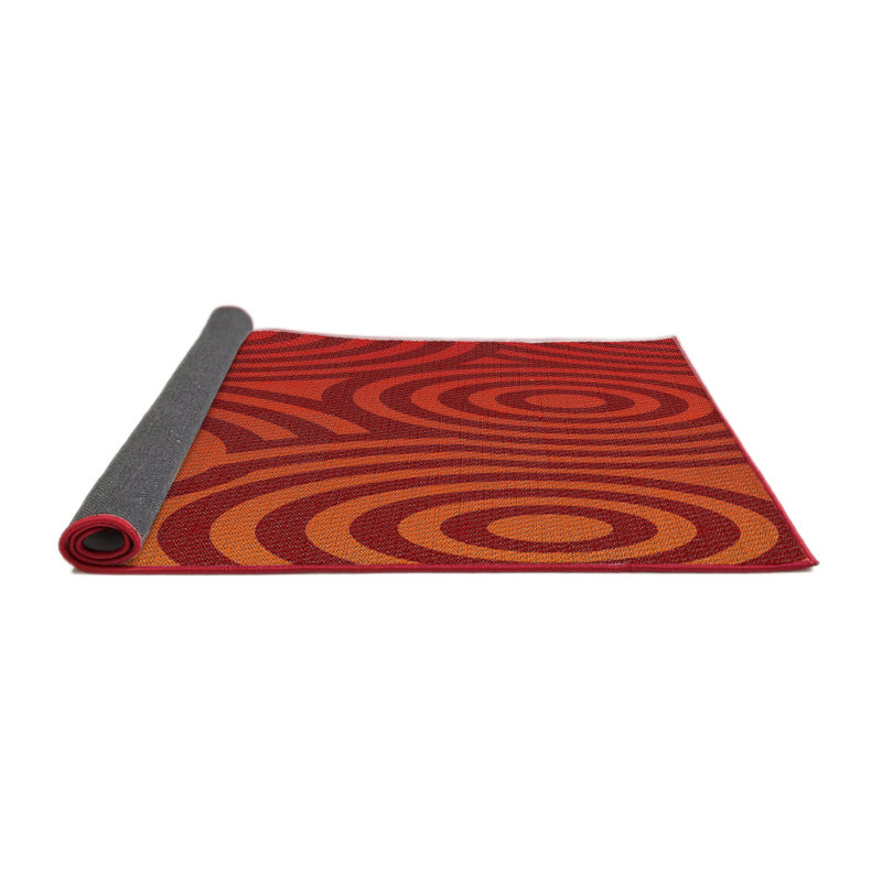 Tapis rouge tissé à la machine, Rond 4 pi