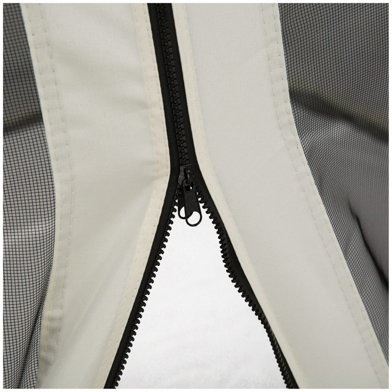 Filet de remplacement en treillis de 13 pi x 13 pi pour abris de jardin et tentes à auvent avec fermetures à glissière (paroi latérale seulement), crème