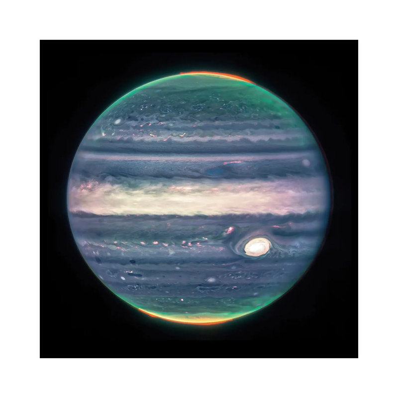 «Jupiter, James Webb Telescope Image», reproduction d'art sur toile tendue, 26" x 26", Gallery Wrapped Canvas, No Frame