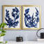 «Indigo Brush Blooms I», reproduction encadrée de qualité supérieure - prête à être accrochée-47904488-47904482