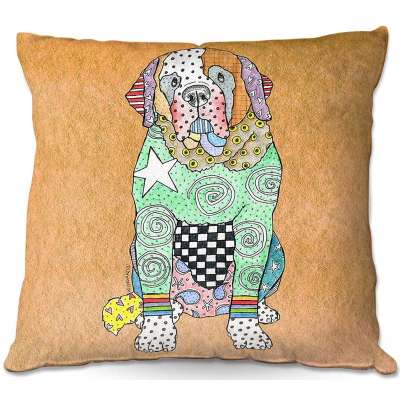  Coussin Couch Saint Bernard, 18 po x 18 po, Brun clair