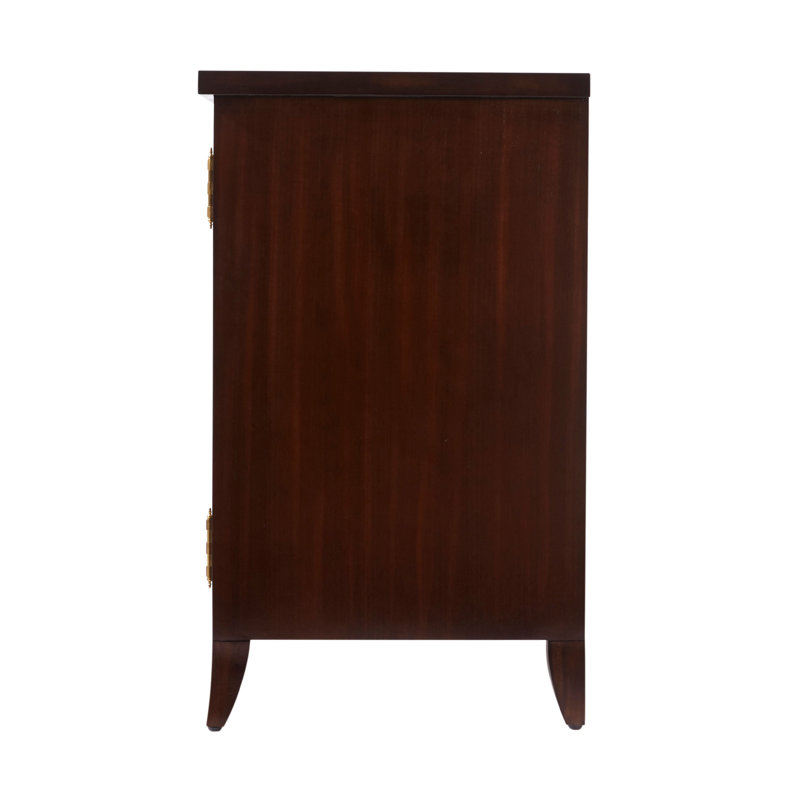 Mannix Medium Wood Black Bar Cabinet with Gold Embellishments