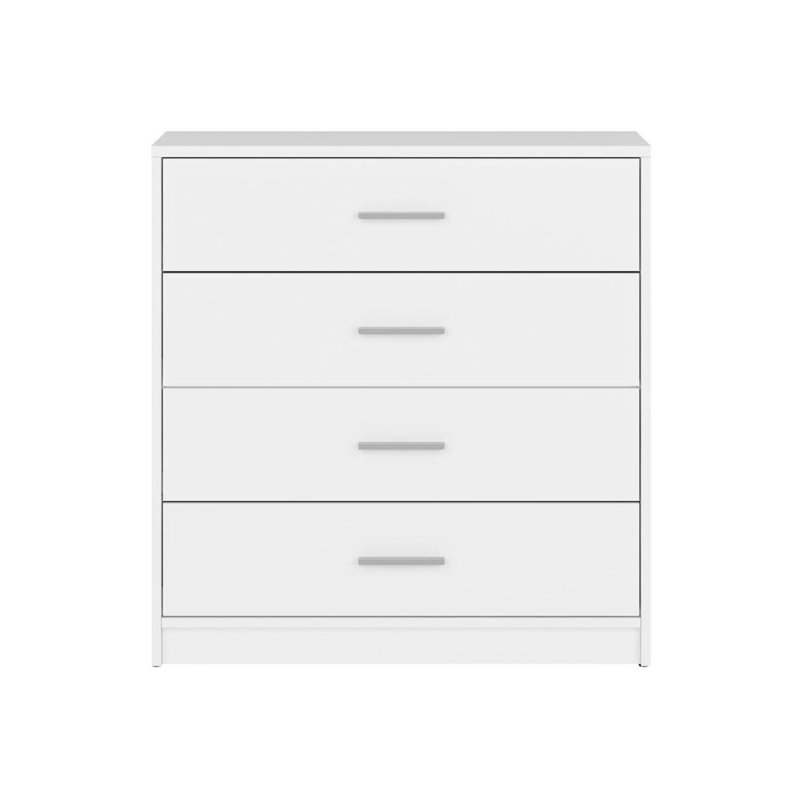 4 - Drawer Rectangle Accent Chest, White