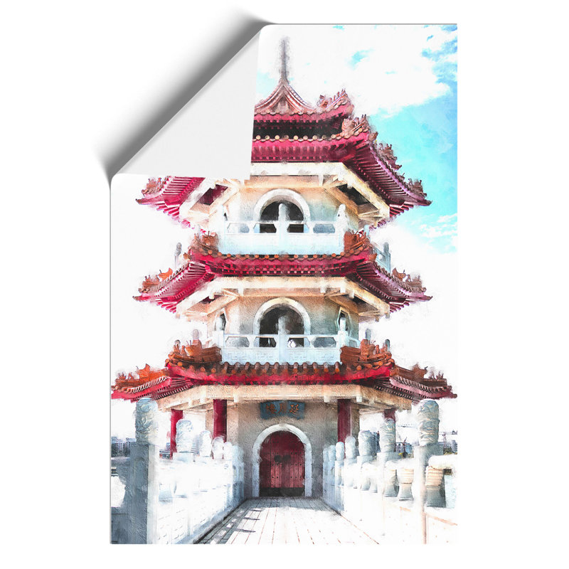 Chinese Garden In Singapore - No Frame Painting, 59cm H x 42cm W x 0.1cm D