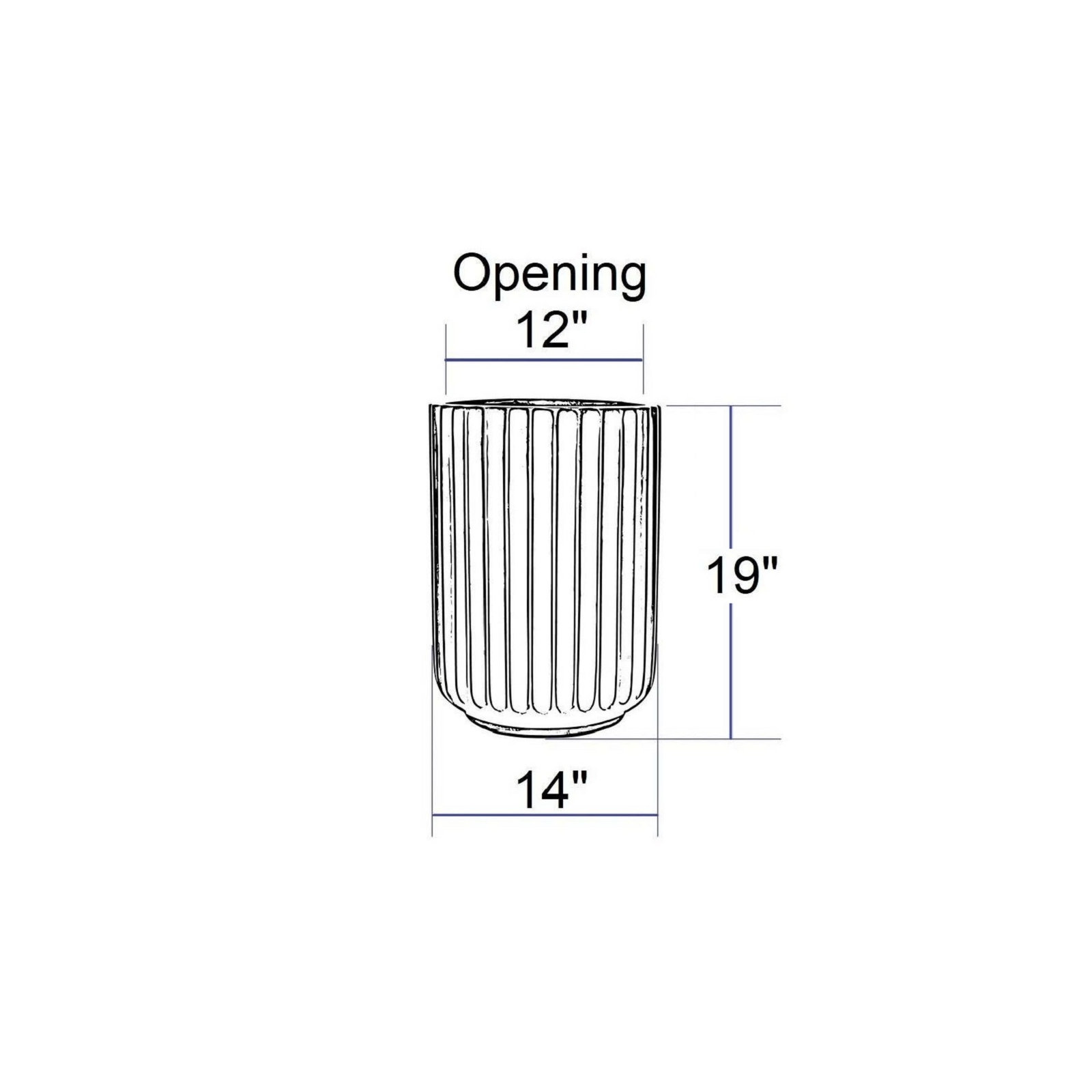 Allenville Fiberstone Planter, 19" H x 14" W x 14" D, Gray