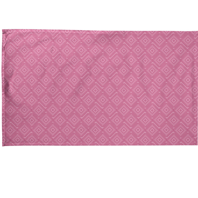 Serviette de thé à labyrinthe carré, Rose, Polyester sergé