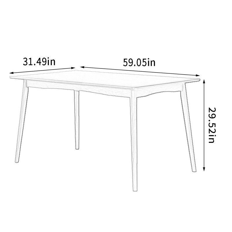 Mozell Walnut Solid Wood Dining Table, 31.49" W x 59.05" L