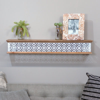 LATTICE EN BOIS AVEC TABLETTE GAUFRE 24 "