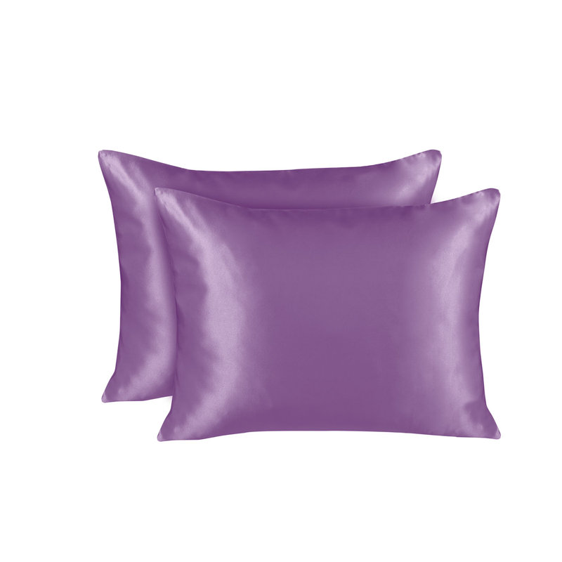 Ivory Satin and Silk Standard Pillowcase Set with Zipper