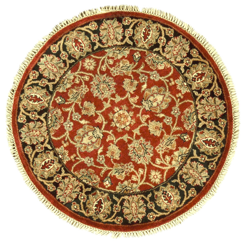 High-Quality Hand-Knotted Red And Black Area Rug