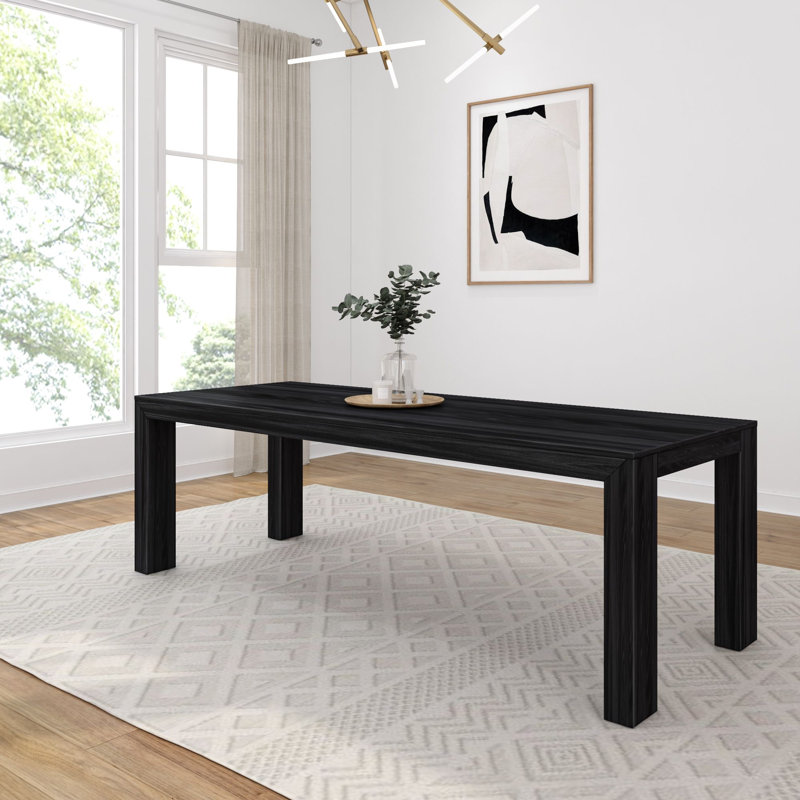 Chalonda Modern Rectangular Dining Table (84in / 2388mm), Black