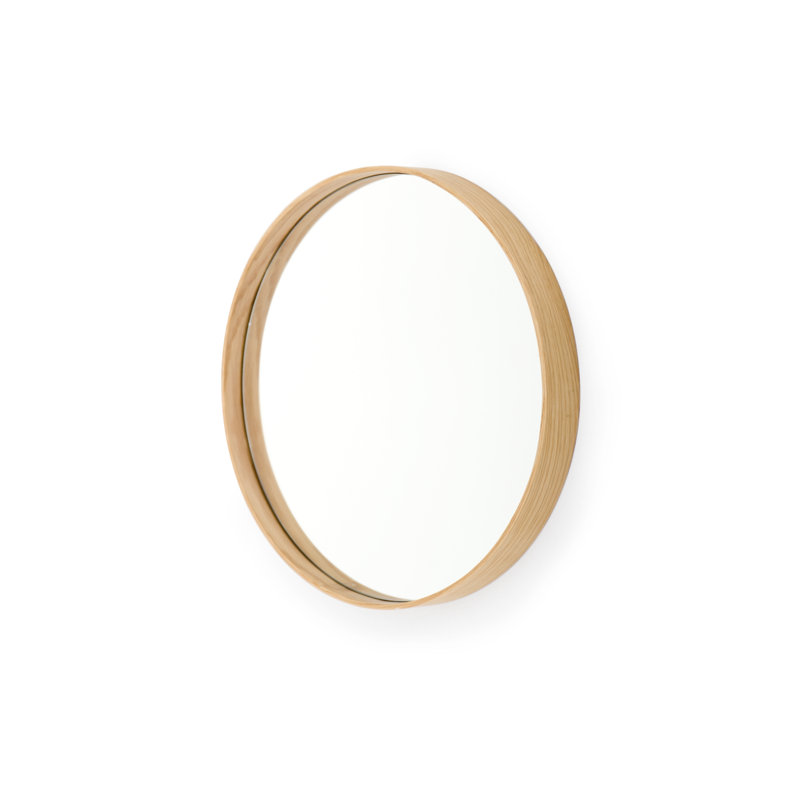 Round Wall Mirror, 12" x 12", Brown