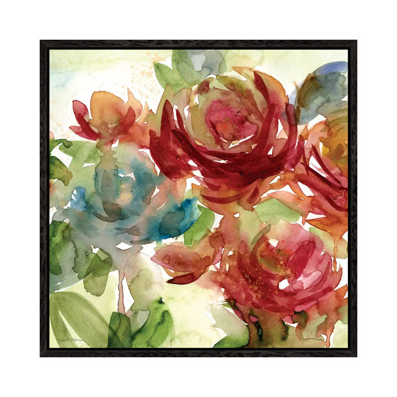 Secret Garden II by Carol Robinson - Painting on Canvas, 66.04 cm H x 66.04 cm W, Black Framed
