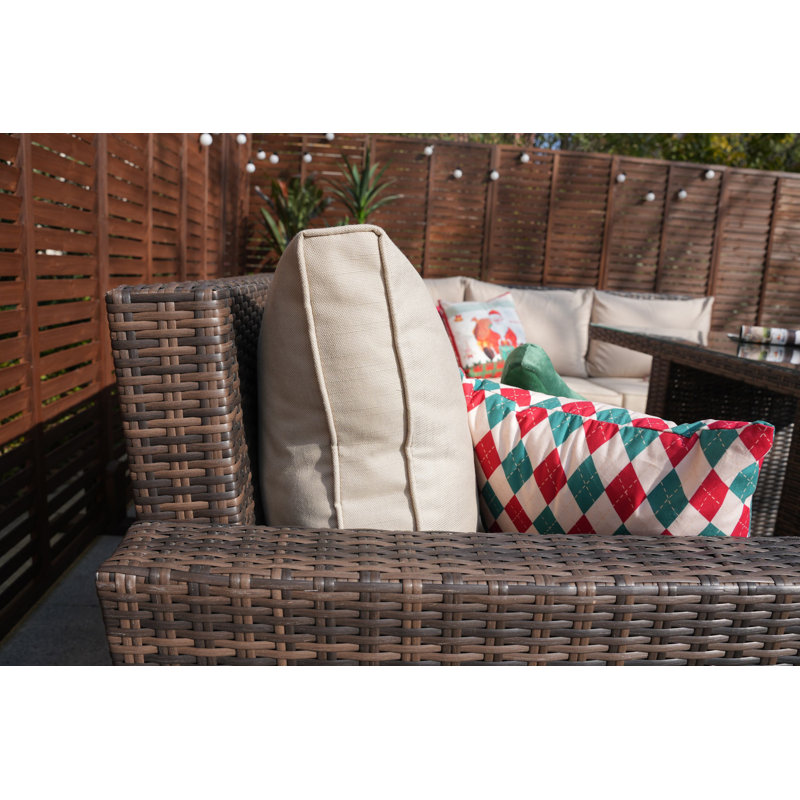 Outten 8 - Person Modular Patio Conversation Sets with Cushions, Brown