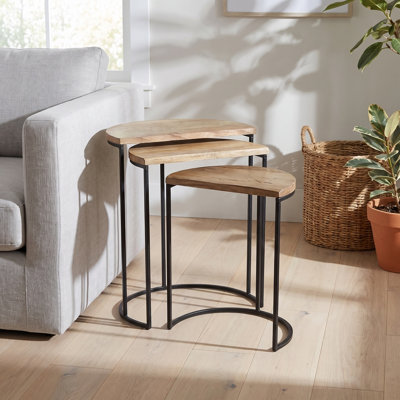 Ensemble de 3 tables demi-rondes