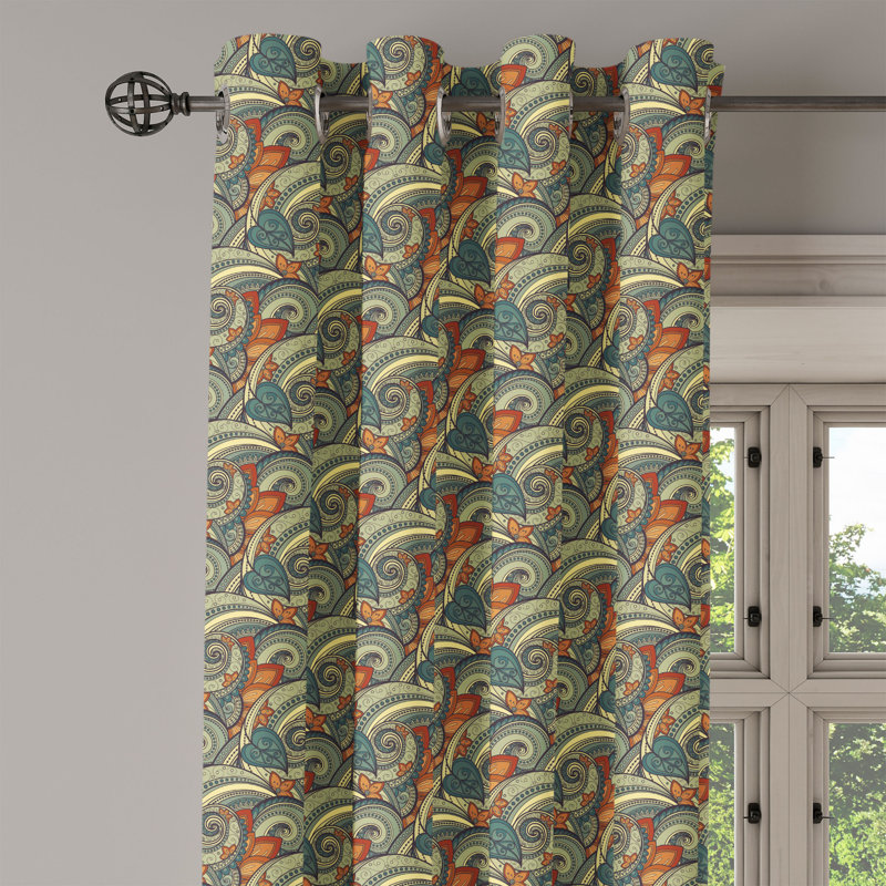 Ethnic Patterned 50" x 60" Polyester Blackout Curtain Panel