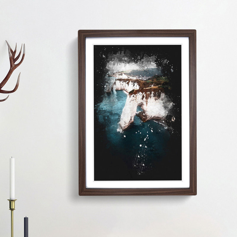 Etretat in France - Framed Print, 33cm H x 24cm W x 2cm D, Walnut Framed