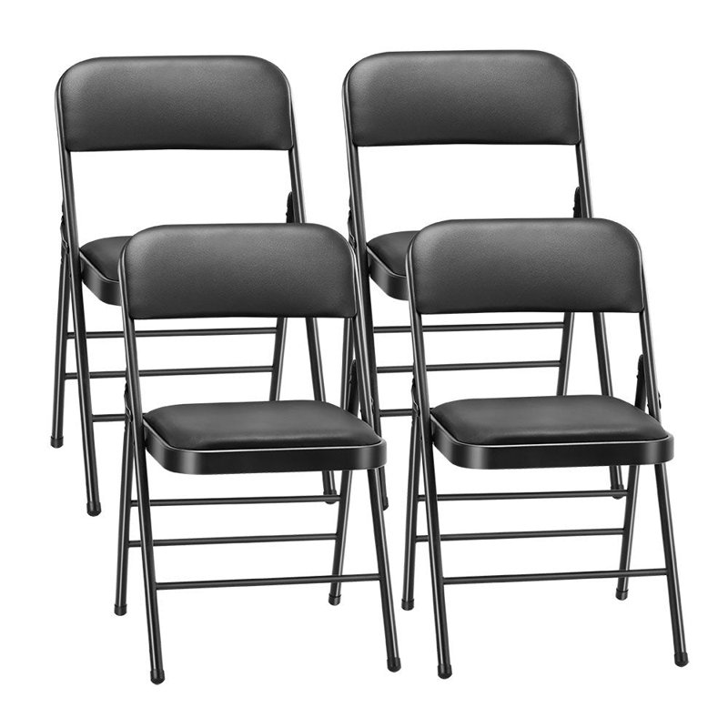 Chaise pliante rembourrée, Noir