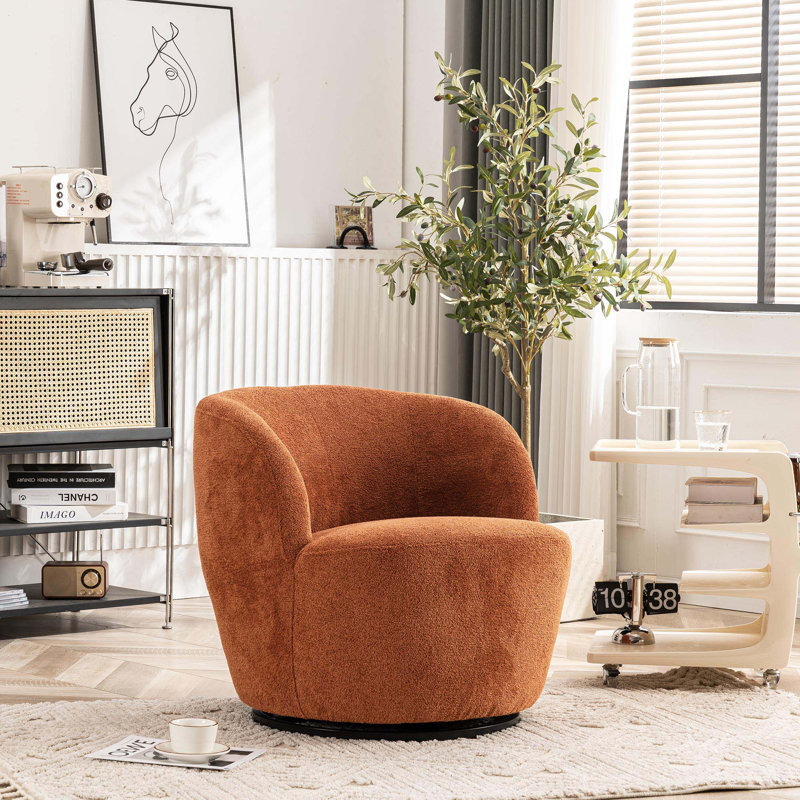 Fauteuil demi-tonneau Hadriel, Caramel