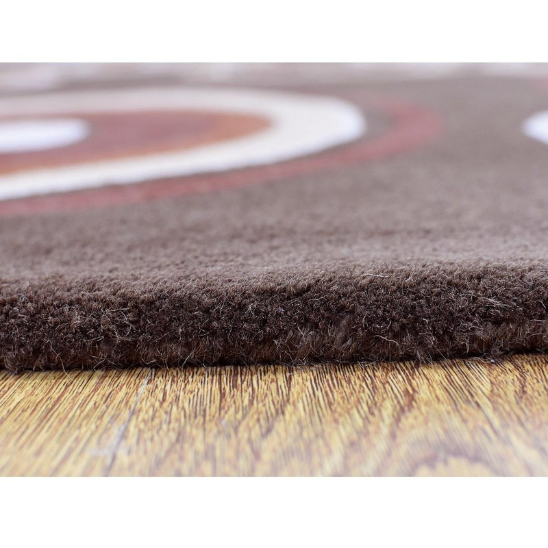 Tapis écologiques en laine touffetés à la main - Rectangle, couleur beige brun, motif géométrique moderne, tapis épais antidérapants faits à la main pour salon, chambre à coucher
